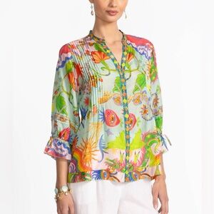Johnny Was Vacanza Blouse Size Large